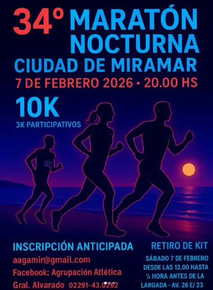 Imagen del evento 34° Maratón Nocturna Ciudad de Miramar