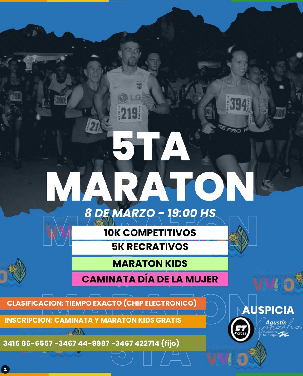 Imagen del evento Maratón Nocturna 335° Aniversario Cruz Alta