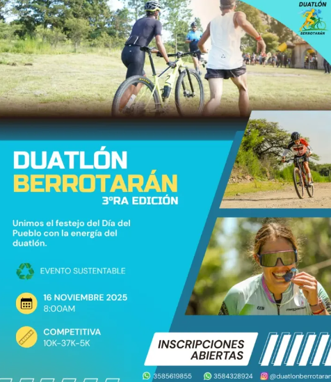 Imagen del evento 3° Edición Duatlón Berrotarán