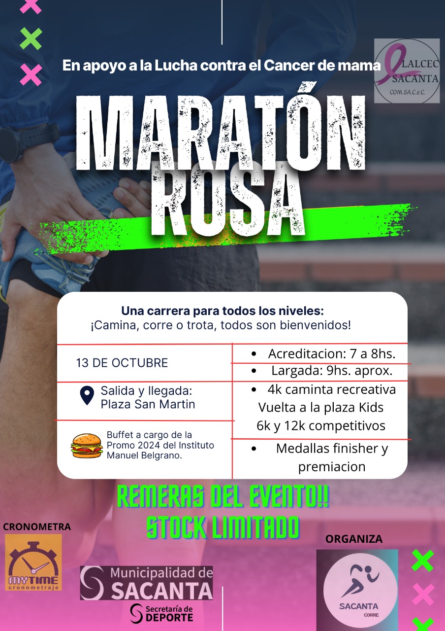 Imagen del evento Maratón Rosa - Sacanta Corre